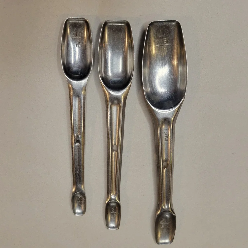 Vintage Foley Stainless Steel Nesting Measuring Spoons Set of 3 Long Handle